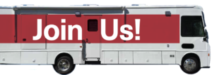 design mock up of a mobile van with the words JOIN US superimposed on top