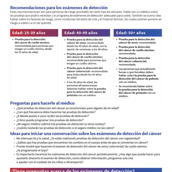 Cancer Screening Saves Lives (Spanish)