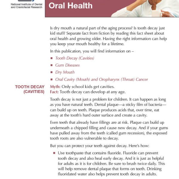 Older Adults and Oral Health (English)