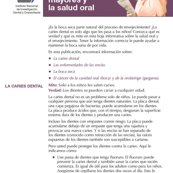Older Adults and Oral Health (Spanish)