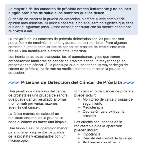 Prostate Health Tips (Spanish)